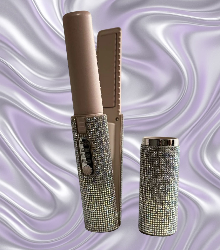 2-in-1 Draadloze Glitter Stijl & Krultang