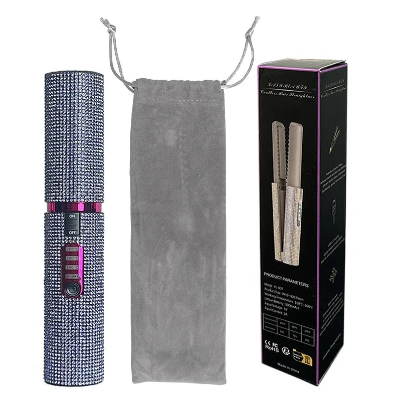 2-in-1 Draadloze Glitter Stijl & Krultang