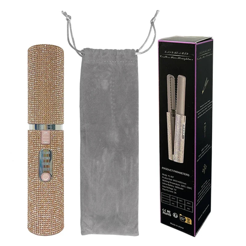 2-in-1 Draadloze Glitter Stijl & Krultang